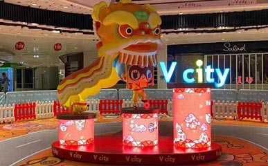 香港某商場P4戶內LED圓柱屏LED柔性屏